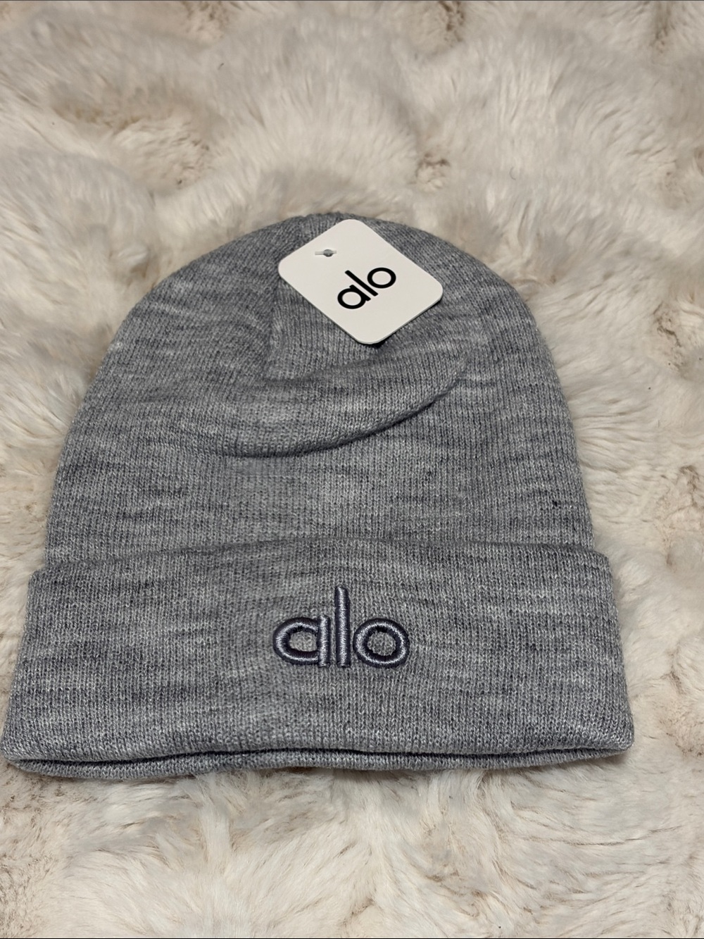 Alo Grey Knit Beanie